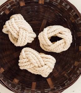 Anneaux de serviette en corde, Anneaux de serviette nautiques, Porte-serviettes, Anneaux de serviette neutres, Décoration nautique - Product Image 1