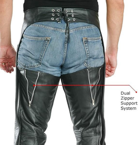 Pantalones de Motociclista Samroz Sports para Hombre, Negros, de Cuero Premium, Doble Comodidad - Product Image 2