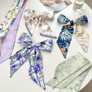Nouveau Ruban Décoratif en Twill à Motif Floral Coréen 2026 pour Femme – Petit Foulard, Ruban de Fixation pour Sac, Bandeau pour Cheveux - Product Image 2