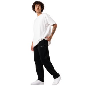 Customized <b>Mens</b> Minimal Logo <b>Trousers</b> Loose Fit Streetwear Pants <b>Elastic</b> Waist Cuffed Hem OEM Apparel Factory Wholesale Supplier - Product Image 1