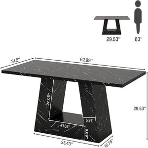 Mesa de Comedor de Madera de Alta Gama, Elegante Escritorio para Computadora y Escritorio de Oficina Administrativa - Product Image 6