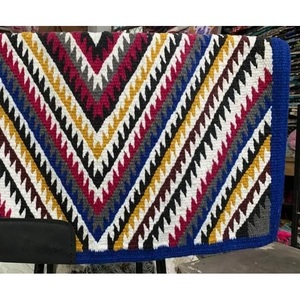 Tapis de selle western multicolore à motif chevron Navajo, tissé à la main, couverture de cheval profilée, équipement d'équitation western - Product Image 3
