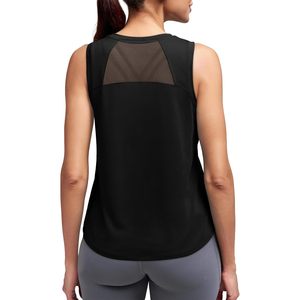Women High Neck Tank <b>Top</b> Mesh Back Breathable Yoga Workout Athletic Shirt Gym Clothes Fitness Clothing - Product Image 1