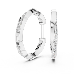 Ensemble de boucles d'oreilles simples en or blanc 18 carats plaqué rhodium, diamants de laboratoire certifiés IGI, luxe, pour tous les jours et événements, abordable - Product Image 4