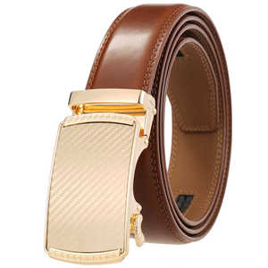 Ceinture en cuir automatique avec boucle rectangulaire en alliage, couleur unie, ceinture formelle pour homme, largeur 1 3/8 pouces, durable, moulage monobloc - Product Image 2