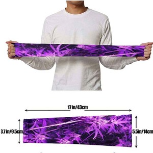 Mangas de compresión personalizadas elásticas sin costuras, refrescantes, transpirables, de secado rápido, resistentes al agua, antibacterianas, de Spandex/Poliéster, con transferencia térmica - Product Image 5