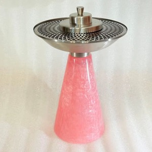 Brûleur et support d'encens en marbre rose et métal, fait main, moderne, diffuseur d'aromathérapie au bois de santal, anti-odeur, décoration d'intérieur - Product Image 1