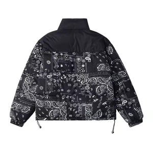 Manteau d'hiver pour homme personnalisé avec logo 2026, en polyester rembourré, noir imprimé, veste matelassée de créateur pour homme - Product Image 2