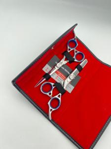 Professional Barber Salon Use Hair Cutting Thinning Scissors Set Mirror <b>Polish</b> Finish with Adjustable Screw And Leather <b>Kits</b> - Product Image 2