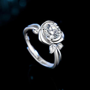 แหวนแฟชั่นหรูหรา ZAWO HOUSE ประดับเพชรโมอิสซาไนต์ทรงบริลเลียนท์ สำหรับทั้งชายและหญิง เงินแท้ S925 1 กะรัต ปรับขนาดได้ ตัวเรือนชุบทอง - Product Image 5