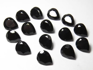 Onyx noir naturel de qualité supérieure, 8x5 mm, facetté en forme de poire, pierre précieuse en vrac pour la fabrication de bijoux, pendentifs, bagues et artisanat sur mesure - Product Image 3