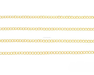 Meilleur Cadeau Nouvel An Chaîne de Bijoux Plaqué Or 18K 4 MM Type Curb Matériau Laiton de Haute Qualité 1 Pied de Longueur Composant de Bijouterie - Product Image 1