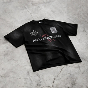 Fábrica de Ropa Urbana Personalizada, MOQ Bajo, Ropa de Moda, Camisetas de Algodón con Estampado Gráfico y Efecto Desgastado por el Sol, Camisetas Extra Grandes - Product Image 1
