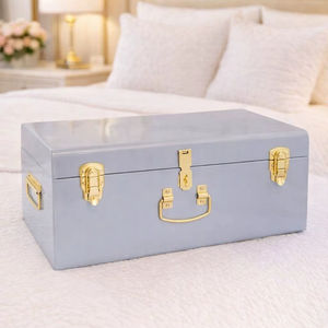 Coffre de rangement en métal de luxe de marque pour le rangement et l'organisation à domicile, design élégant, idéal pour la maison, la ferme, la chambre à coucher, le salon - Product Image 1