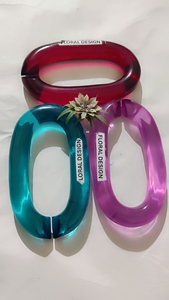 Maillons de chaîne en résine personnalisables, grande taille et couleurs claires, maillons en résine multicolores disponibles chez Glowin Fashion. - Product Image 3