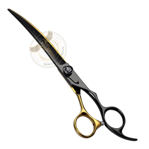 Tijeras Curvas para Peluquería Canina de 8.0 Pulgadas, con Tornillo Decorado, Acero Inoxidable 420C, Cuchilla Afilada de 23 Dientes, Ligeras y Cómodas - Product Image 3