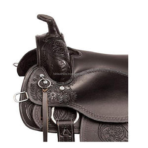 Selle d'équitation de plaisir occidental abordable en cuir durable conception classique selle Western idéal pour un usage quotidien - Product Image 5