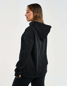Women Black Hooded Tracksuit Full Sleeve Solid Color Casual Sweatshirt And <b>Pants</b> Set With Side Pockets Breathable Autumn Wear - Product Image 3