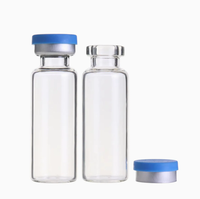 Flacon en verre transparent avec bouchon à sertir en aluminium, flacon en verre médical vide pour le stockage de liquides, vente en gros