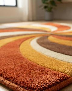 Luxury Modern Hand Tufted Non-Slip Spiral Wave Area <b>Rug</b> Abstract Swirl Wool Carpet for Living Room Bedroom Hotel Home Decor - Product Image 5