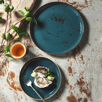 YAYU OEM Assiette à sashimi rétro populaire pour restaurant et hôtel, en porcelaine mouchetée, assiette triangulaire en céramique blanche et verte émaillée pour salade