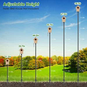 Set Palo per Casetta per Uccelli Resistente da 200 cm, Altezza Regolabile, Base a 5 Punte, Kit di Montaggio per Mangiatoia per Uccelli da Giardino di Qualità - Product Image 3