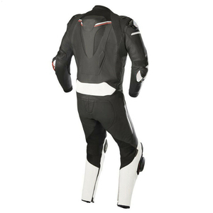 Combinaison de moto en cuir véritable intégral avec protection contre les chocs, coutures doubles renforcées, fermeture éclair durable - Product Image 6