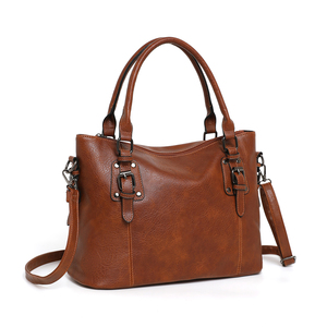 Wholesale Women's Luxury Handbags Vintage PU Leather Cross-Body <b>Strap</b> <b>Shoulder</b> Tote Bag Large Capacity Office Tablet - Product Image 5