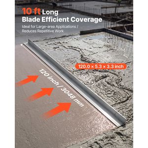 Lama Livellatrice in Lega di Alluminio per Calcestruzzo, Strumento di Livellamento da 3 Metri con Bordo Dritto Largo 13,5 cm per Ampia Copertura, Ricambio - Product Image 2
