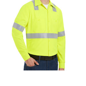 Camisa de trabajo de alta visibilidad con botones, reflectante, para hombre, uniforme, ropa de trabajo de construcción, ropa de protección industrial de alta visibilidad - Product Image 5