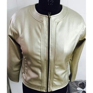 Chaqueta de cuero para mujer más vendida, chaqueta de cuero PU ajustada a la moda, ropa exterior informal disponible en grandes cantidades - Product Image 1