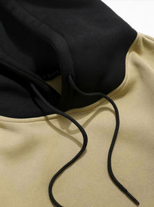 Sudadera con capucha para hombre, negra, de felpa, holgada, informal, estilo urbano, 100% algodón, antiarrugas, en oferta. - Product Image 3