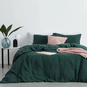 Juego de Funda Nórdica Verde Bosque 100% Algodón Lavado con Cierre de Botones y Dos Fundas de Almohada para Uso Doméstico y Hotelero - Product Image 6