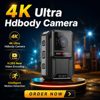 Caméra corporelle Ultra HD avec écran IPS de 2,0 pouces, vision nocturne et CMOS grand angle pour la patrouille sur les chantiers de construction