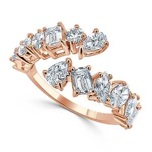 แหวนเพชรแบบไขว้ลายไดมอนด์ 14k ทองคำแท้ รูปทรงหลากหลาย เพชร CVD HPHT ผลิตในห้องปฏิบัติการ แบบผสมผสานทรงต่างๆ ครึ่งวงแหวนแบบ Eternity ผู้ผลิตขายส่ง - Product Image 3
