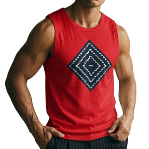 Wholesale Men's Custom Graphic Tank Top Sleeveless Muscle Tee Stylish Streetwear Fashion Comfortable Casual Activewear Tank Tops - Product Image 2