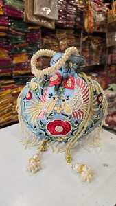 Handicraft Collection Bolso Potli bordado para mujer al mejor precio Bolsa Favor DE BODA Regalo de devolución para invitados - Product Image 4