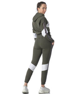 Conjunto de pantalones de chándal de alta calidad con logotipo personalizado, chándales transpirables con capucha de peso pesado, sudadera bordada de dos piezas - Product Image 4