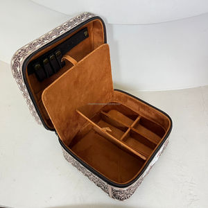 Nuevos estuches de joyería de cuero de vaca genuino occidental hechos a mano, diseño de lujo personalizado y caja de almacenamiento de viaje para naipes para mujeres - Product Image 6