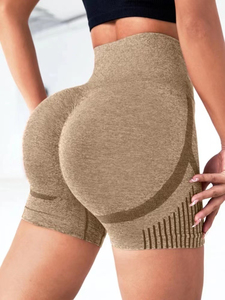 Shorts de yoga sans couture à taille haute pour femmes, avec compression et effet push-up, doux pour l'entraînement et la gym - Product Image 4