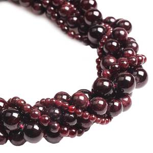 ลูกปัดพลอยโกเมนสีแดงธรรมชาติทรงกลม รับรองโดย IGI สำหรับทำเครื่องประดับ สร้อยข้อมือ สร้อยคอ DIY ขายส่งเครื่องประดับ - Product Image 4