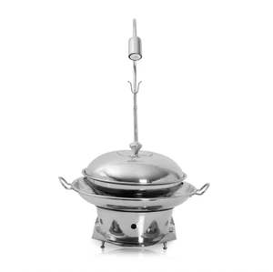 Chauffe-plat suspendu en acier inoxydable avec support et couvercle, chauffe-plat commercial pour la restauration, plat de service - Product Image 1