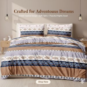 Parure de lit King Size imprimée en microfibre 400TC avec drap-housse à poches profondes et taies d'oreiller – Qualité hôtelière et hospitalière toutes saisons - Product Image 1