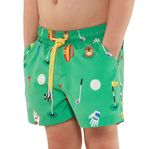 Factory Wholesale High Street Style Mid Swim Trunks Custom Logo Oxford Fabric Drawstring Closure Waterproof Eco-Friendly Soft - Product Image 4
