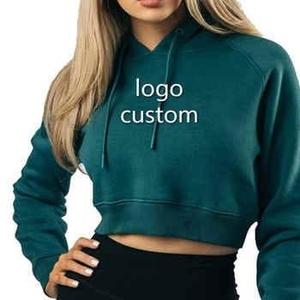 Women's Cropped Hoodie Casual Long Sleeve Pullover Hooded Sweatshirt Modern Streetwear <b>Crop</b> <b>Top</b> - Product Image 1