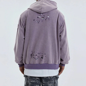 Nouveaux sweats à capuche pour hommes à manches longues, style pull-over, effet usé, couleur unie, pour l'extérieur, mode urbaine - Product Image 6