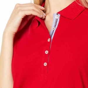 Polo en coton et polyester pour femme avec logo brodé ou imprimé personnalisé, respirant, manches courtes, décontracté, vente en gros OEM - Product Image 3