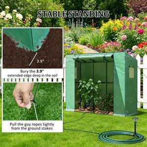 Grande Serra da Giardino Moderna Pop-up in Acciaio Zincato con Telaio in Legno/Acciaio e Materiale in PVC/Vetro per la Crescita delle Piante all'Aperto - Product Image 6