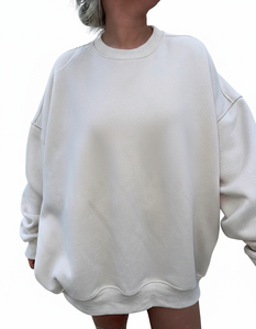 Premium Crew Neck Fleece Sweatshirt Solid Color Long Sleeve Pullover Cozy <b>Winter</b> <b>Top</b> Eco-Friendly 100% Cotton Private Front - Product Image 5