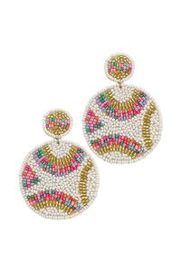 Boucles d'oreilles créoles tendance de qualité supérieure, style luxe léger, brodées à la main avec perles de rocaille, pour mariage, fête, ethniques, pendantes, bohèmes - Product Image 6